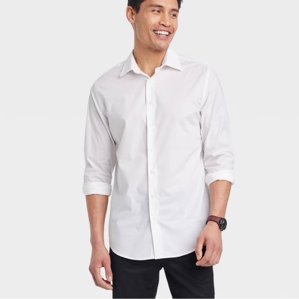 Goodfellow & Co Classic Men's White Dress Shirt - Timeless Button-Up Sz Small